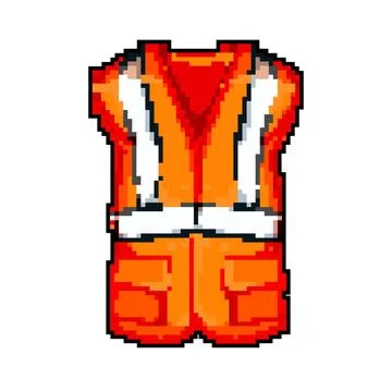Safety safe vest game pixel art vector illustration Stock Illustration