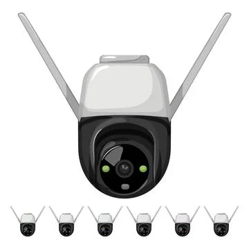 Safety security camera cctv cartoon vector graphic Illustrazione stock