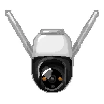 Safety security camera cctv pixel art vector illustration 스톡 일러스트