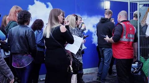 Safety security check point for audience entering concert event Stock Footage 54785827