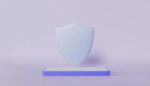 Safety shield with cell phone, safe storage of user inputs and internet data Stock Illustration
