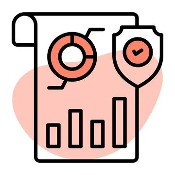 Safety shield with data page denoting vector of data encryption  Stock Illustration