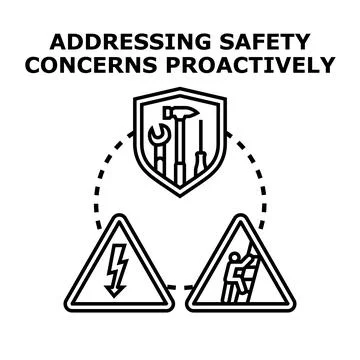 Safety shield protecting workers from hazards icon Stock Illustration