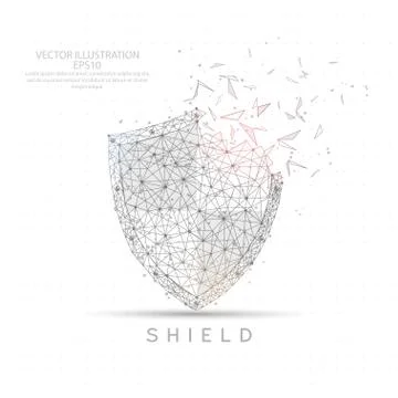 Safety shield wire frame low poly. Stock Illustration