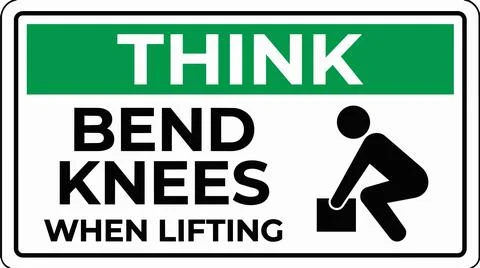 Safety sign for lifting properly. Stock Illustration