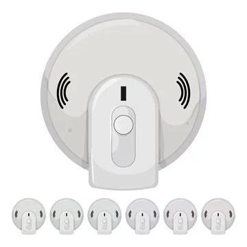 Safety smoke detector cartoon vector graphic Stock Illustration