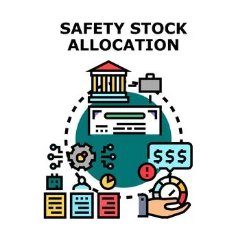 Safety stock allocation planning process optimizing inventory 스톡 일러스트