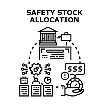 Safety stock allocation planning process optimizing inventory 스톡 일러스트