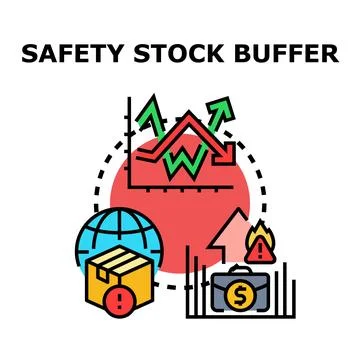 Safety stock buffer ensuring inventory supply management Illustrazione stock