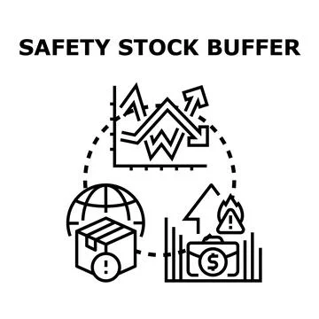 Safety stock buffer ensuring inventory supply management イラスト素材