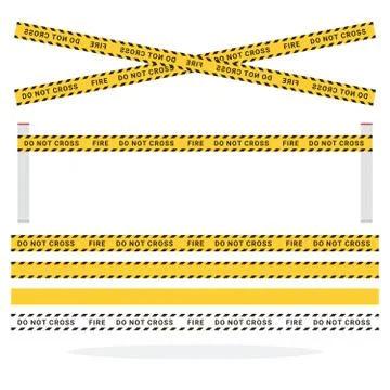 Safety Tapes flat isolated vector Stock Illustration