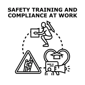 Safety training and compliance at work concept Stock Illustration