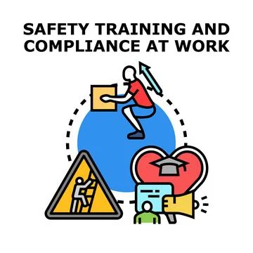 Safety training and compliance at work concept Ilustração Stock