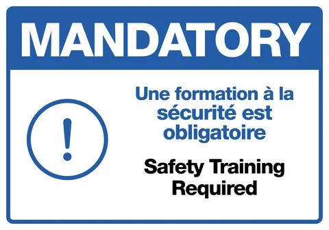 Safety Training Required Mandatory Construction Site Safety Signage Set Illustrazione stock