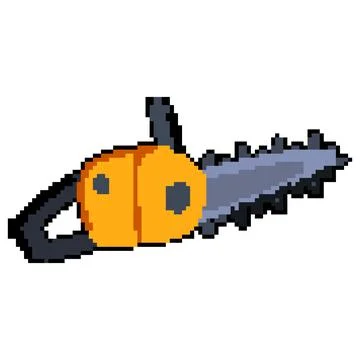 Safety tree trimmer pixel art vector illustration Stock Illustration
