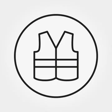 Safety Vest. Icon. Vector. Editable Thin line. Stock Illustration