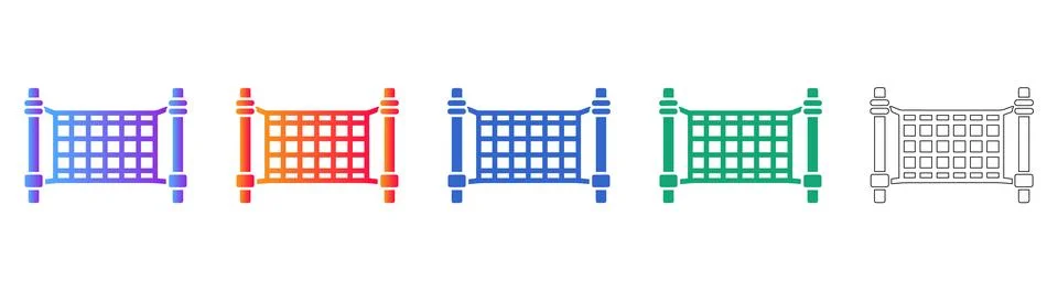 Safety Warning Grid Barrier Vector Icons Illustration