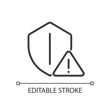 Safety warning pixel perfect linear icon 스톡 일러스트