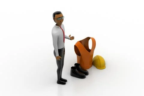 Safety wears with man. Stock Illustration
