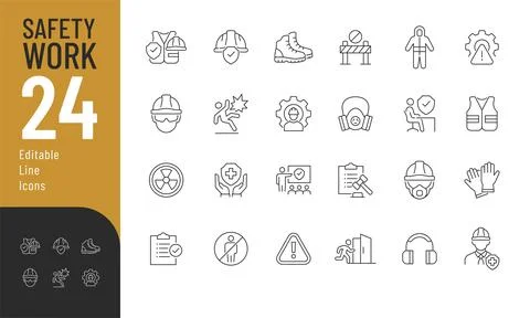 Safety Work Icons set. イラスト素材