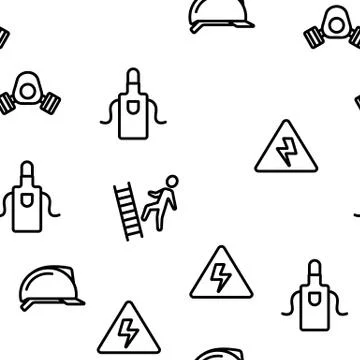 Safety Work Vector Seamless Pattern Stockillustratie