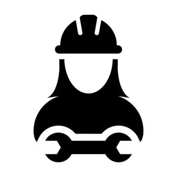 Safety worker icon vector female construction service person profile avatar イラスト素材