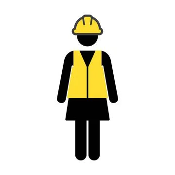 Safety worker icon vector female construction service person profile avatar Stock Illustration