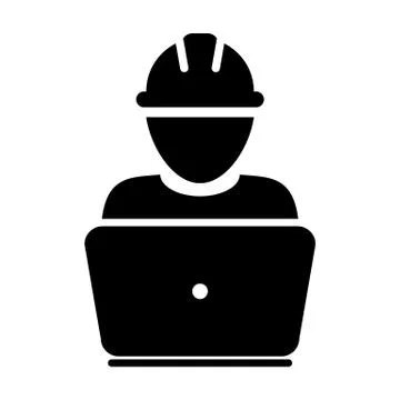 Safety worker icon vector male construction service person profile avatar Illustrazione stock