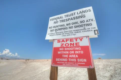 Safety zone in desert Stock Photos