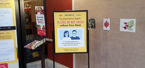 Safeway Mask Manditory Stock Footage 148127957