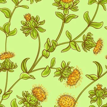 Safflower seamless pattern Stock Illustration