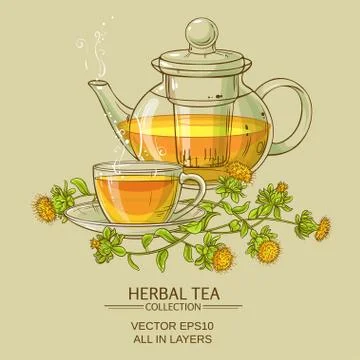 Safflower tea vector illustration Stock Illustration
