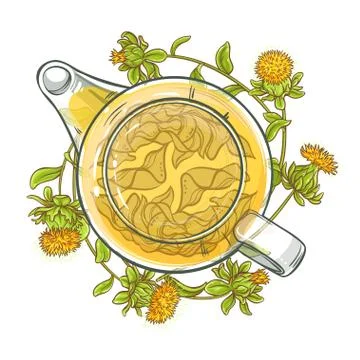 Safflower tea vector illustration Stock Illustration