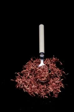 Saffron On Black Background Stock Photos