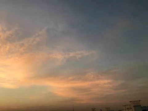 The saffron clouds in the sky Stock Photos