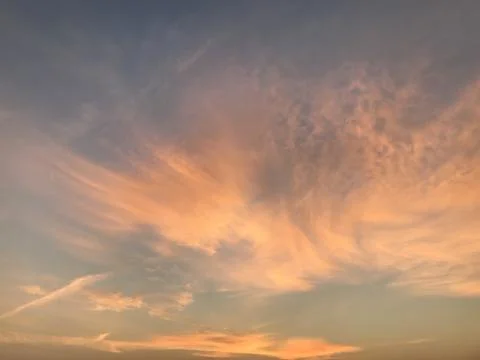 The saffron clouds view in the sky Stock Photos