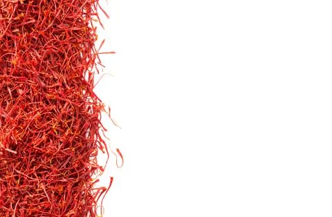 Saffron crocus threads isolated on white Stock Photos