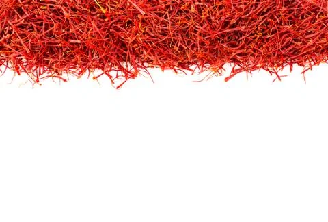 Saffron crocus threads isolated on white Stock Photos
