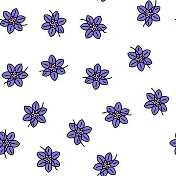 Saffron flower bud vector seamless pattern 스톡 일러스트