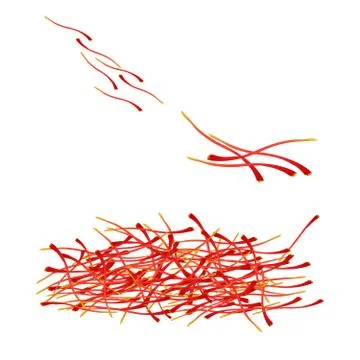 Saffron icon isolated on white background. Dried spice saffron threads. Stock Illustration