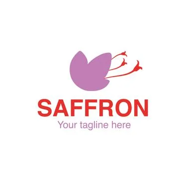 Saffron or crocus. Logo template. Isolated saffron flower on white background. Stock Illustration