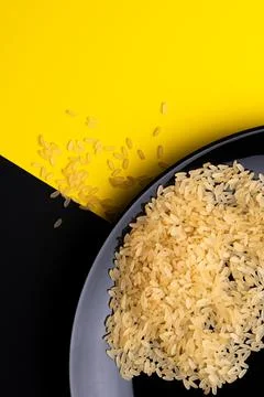 Saffron risotto on dark background Stock Photos