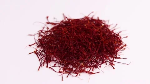 Saffron spice rotate 360 degrees. Stock Footage 153624094