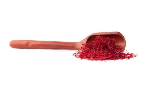 Saffron spice threads isolated on a white background Stock Photos