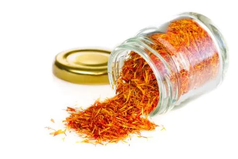 Saffron spice on white Stock Photos