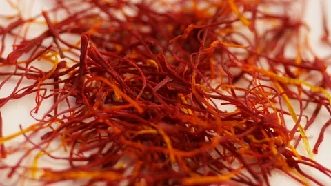 Saffron strands, CU overhead Stock Footage 85053958