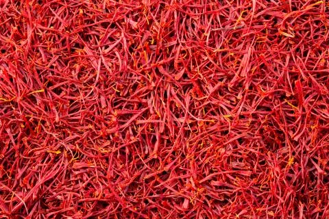 Saffron threads, autumn crocus, full frame, saffron background Stock Photos