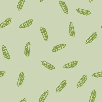 Saffron threads ayurvedic herb line vector seamless pattern Stock Illustration