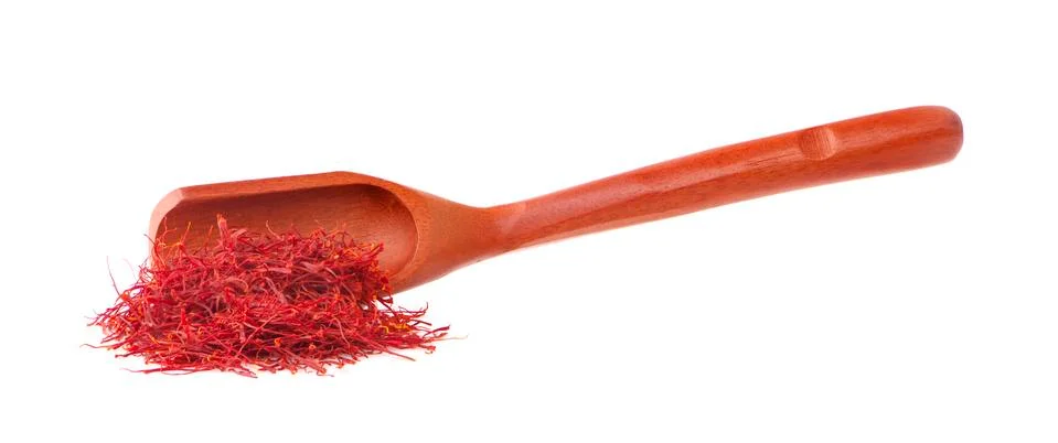 Saffron threads an isolated on white background Stock Photos