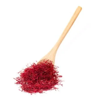 Saffron threads an isolated on white background Stock Photos